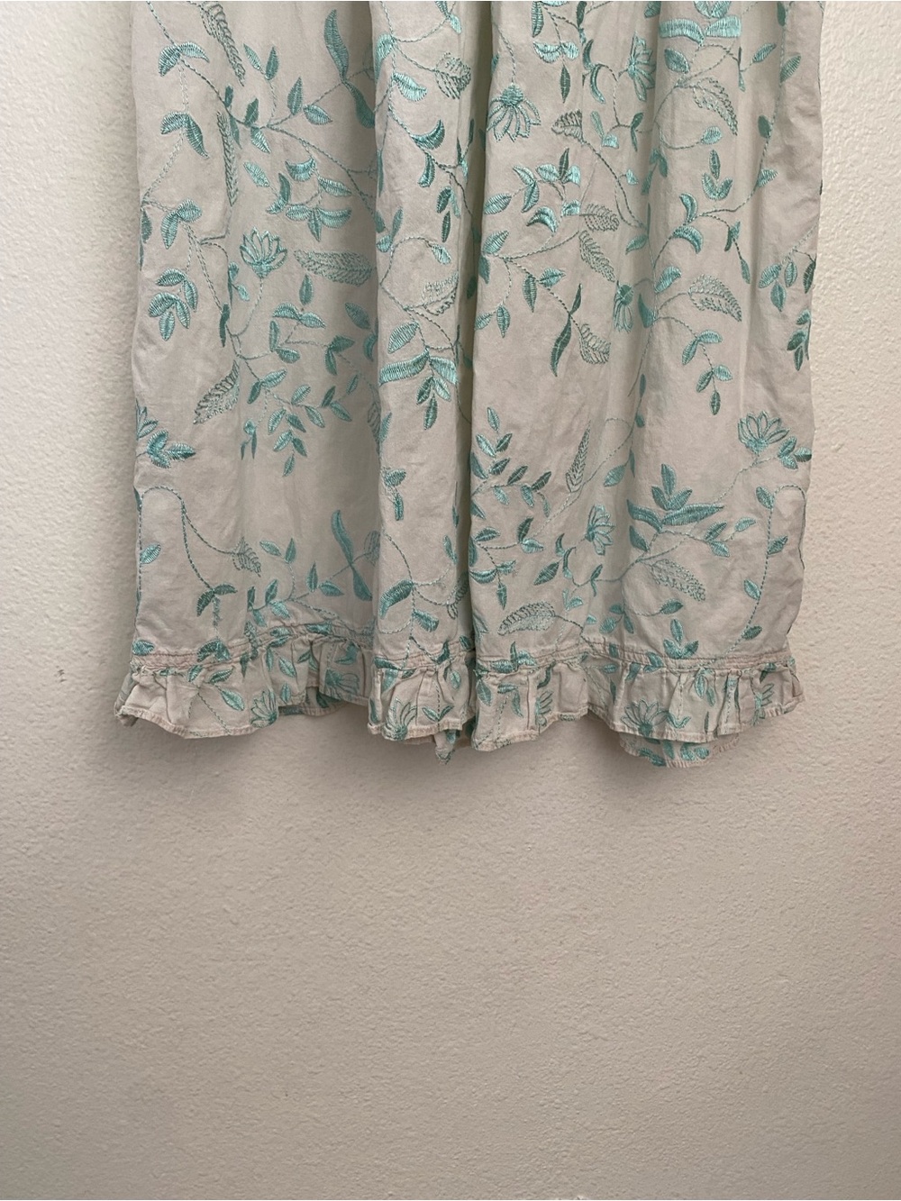 Eileen West Blue Floral Embroidered Maxi Nightgown - Button Front - Size S - Picture 3 of 14